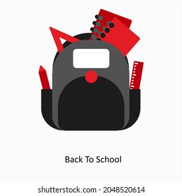 Concepto de icono de paquete de bolso o bolso escolar