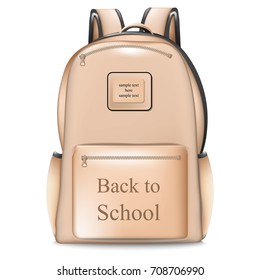 School bag realistic Vector illustration. Back to school concept