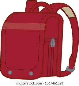 school bag red vector illustration