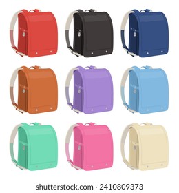 School bag set vector illustration