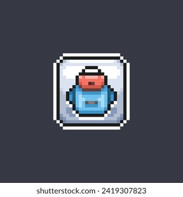 school bag sign in pixel art style