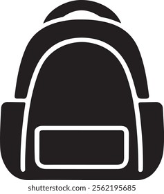 School bag silhouette vector art and illustration.