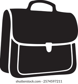 School Bag Silhouette Vector Art illustration