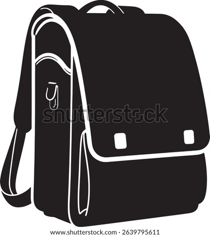School Bag Silhouette Vector Illustration