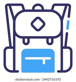 School Bag Simple Line Icon Logo Symbol