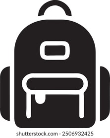 School Bag Solid Icon Vector for Educational Designs