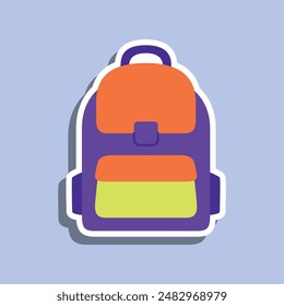 School bag stickers icon, icons for school supplies