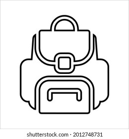 School, bag, study line icon. Outline vector.