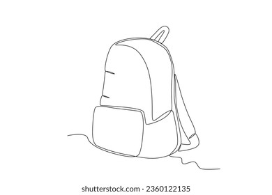 Eine Schultasche zum Lernen. Einzeilige Zeichnung der Schultasche