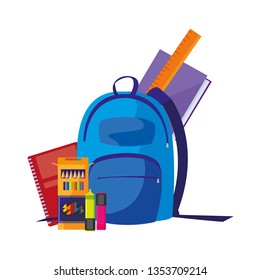 school bag with supplies