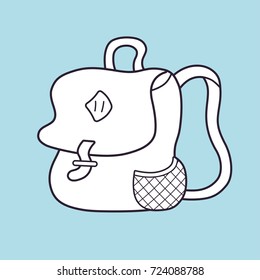School bag or travel backpack icon