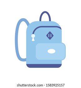 School bag or travel backpack isolated flat vector icon