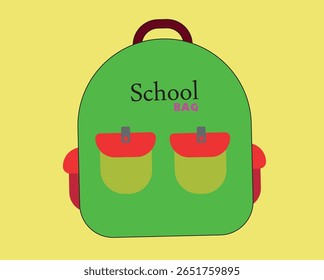 School Bag Vector Design Line art