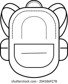 School bag vector for education or event poster, simple line art style vector 