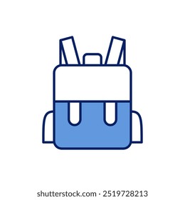 School bag vector icon, school backpack flat design symbol.