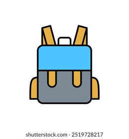 School bag vector icon, school backpack flat design symbol.