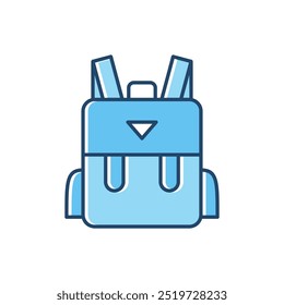 School bag vector icon, school backpack flat design symbol.