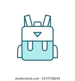 School bag vector icon, school backpack flat design symbol.