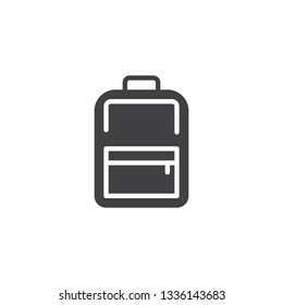 School bag vector icon. filled flat sign for mobile concept and web design. Backpack glyph icon. Symbol, logo illustration. Pixel perfect vector graphics