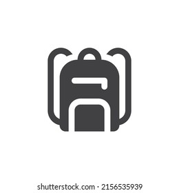 School bag vector icon. filled flat sign for mobile concept and web design. Backpack glyph icon. Symbol, logo illustration. Vector graphics