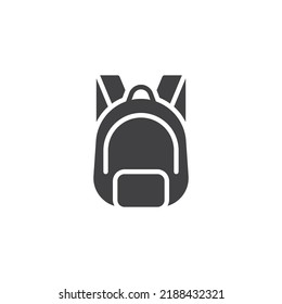 School bag vector icon. filled flat sign for mobile concept and web design. Backpack glyph icon. Symbol, logo illustration. Vector graphics