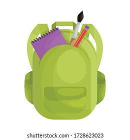 School bag vector icon.Cartoon vector icon isolated on white background school bag.