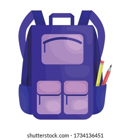 School bag vector icon.Cartoon vector icon isolated on white background school bag.