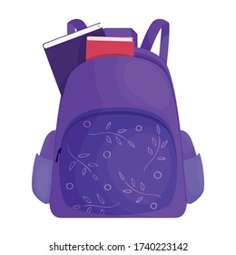 School bag vector icon.Cartoon vector icon isolated on white background school bag.