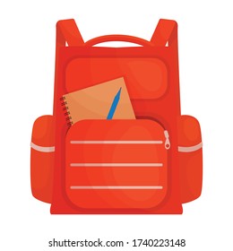 School bag vector icon.Cartoon vector icon isolated on white background school bag.