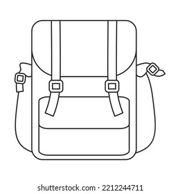School bag vector icon.Outline vector icon isolated on white background school bag.