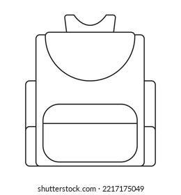 School bag vector icon.Outline vector icon isolated on white background school bag.