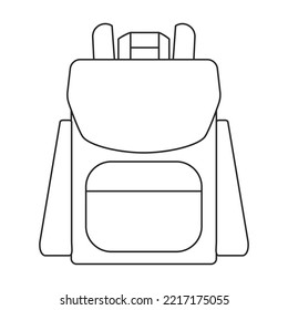 School bag vector icon.Outline vector icon isolated on white background school bag.