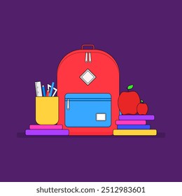 school bag vector illustration, backpack vector illustration