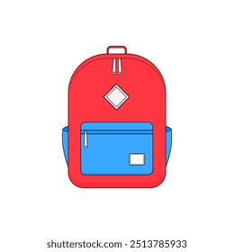 school bag vector illustration, backpack vector illustration isolated white background