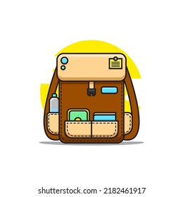 Ilustración Del Vector De Bolsa Escolar Para La Edición De Material Acerca De Volver Al Día Escolar