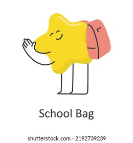 Schultasche, Vektorgrafik einzeln auf weißem Hintergrund. Flat Illustration Stil Design.