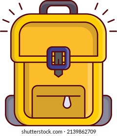 bolsa de escuela Ilustración vectorial en un fondo transparente.Símbolos de calidad premium. icono plano de línea vectorial para el concepto y el diseño gráfico.