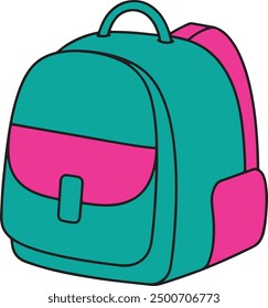 School bag vector image art illustration with a white background