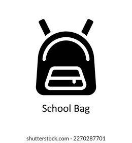 School Bag Vector   solid Icons. Simple stock illustration stock