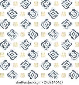 School bag wonderful trendy multicolor repeating pattern vector illustration background