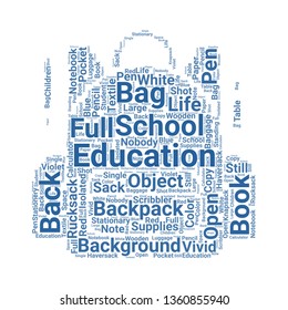 school bag word cloud. tag cloud about school bag.