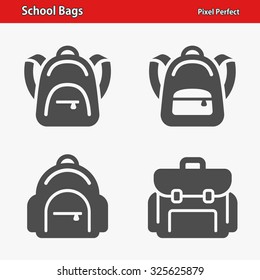 School Bags Icons. Professional, pixel perfect icons optimized for both large and small resolutions. EPS 8 format.