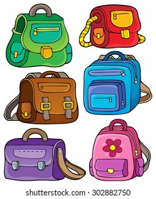 School bags theme set 1 - eps10 vector illustration.