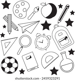 Bola escolar Jugar Reloj Lápiz Estacionario Estrella Libro