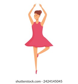 School ballerina dance icon cartoon vector. Activity movement. Fun sport healthy