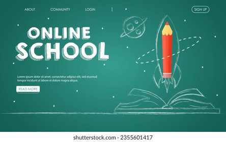 School banner. The vibrant green backdrop perfectly complements the lively cartoon design, setting the tone for a dynamic back to school atmosphere. Vector illustration.