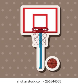 school basketball court theme elements vector,eps