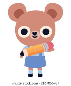 school bear illustration over white