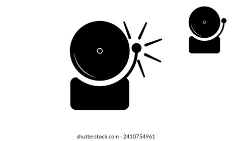 school bell, black isolated silhouette