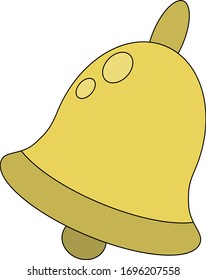 School bell. Cartoon yellow bell